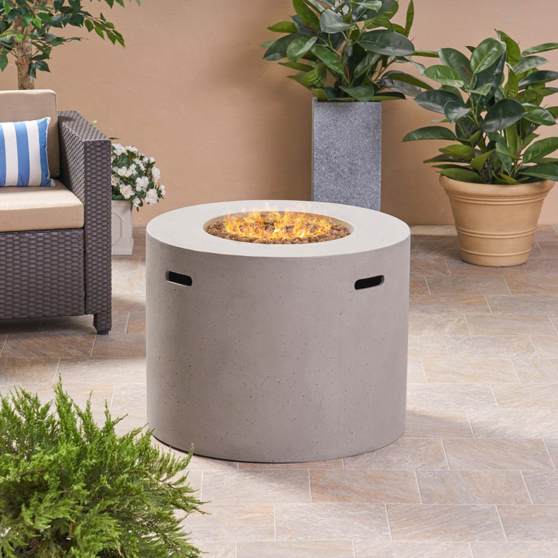 31" Round Fire Pit-40 000 Btu, Light Gray