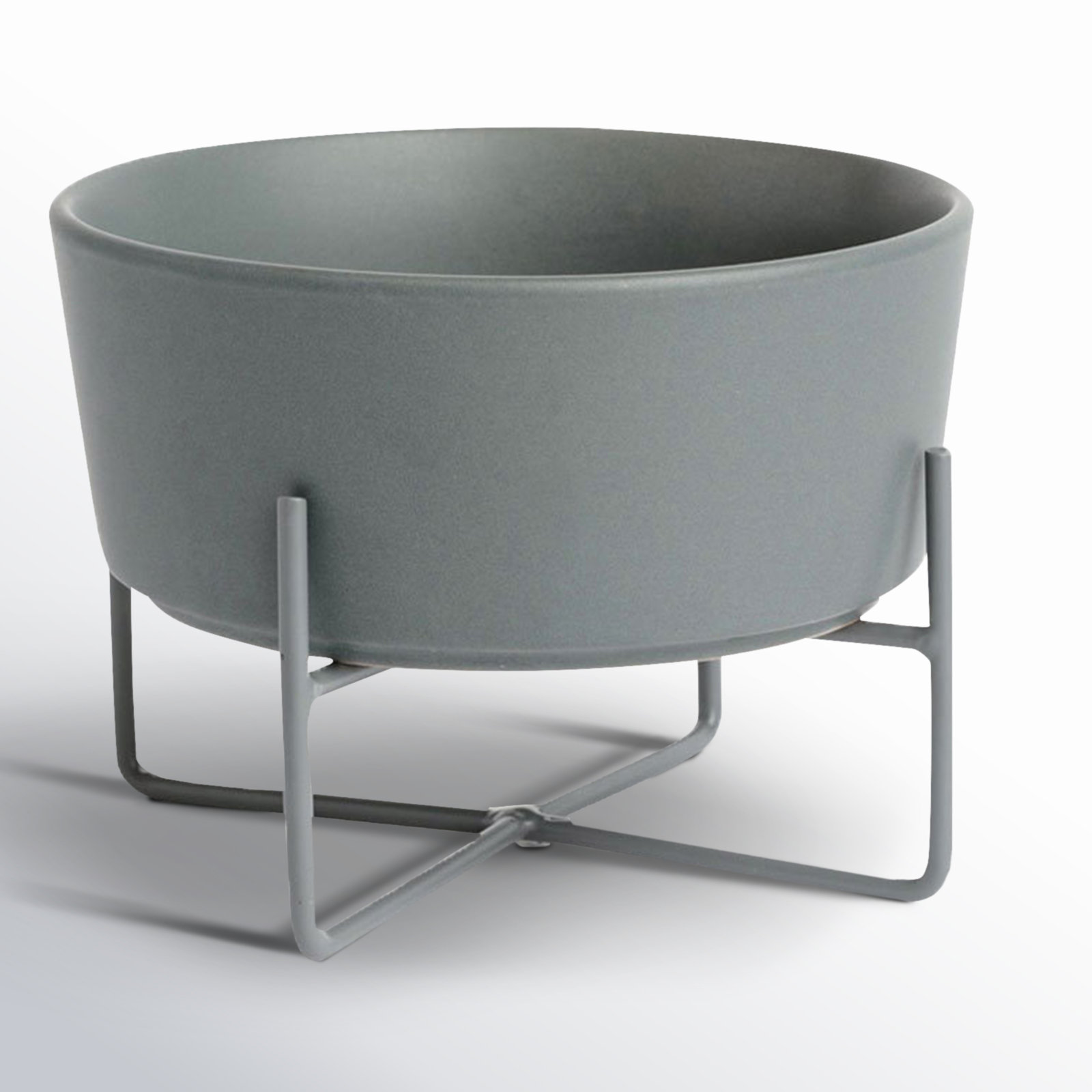 Simple Solid Bowl & Dog Bowl Stand, Small (2 cups / 16 fl. oz.), Matte Dolphin