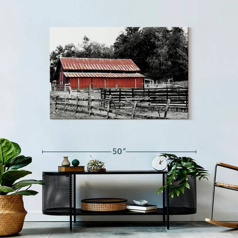 Lilie BW Rustic Barn, 30" H x 45" W