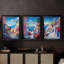 Steppingstones To the Sea I  -Custom Framed  Wrapped Gallery Canvas - 3 Pieces-117230756-117230754