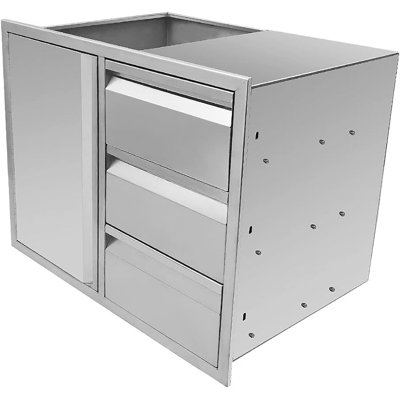 Outdoor Kitchen Drawer Combo, Triple Storage Drawers & Access Door