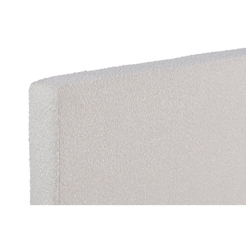 Lit plateforme tapissier Plaza, Grand lit, Bouclé ivoire