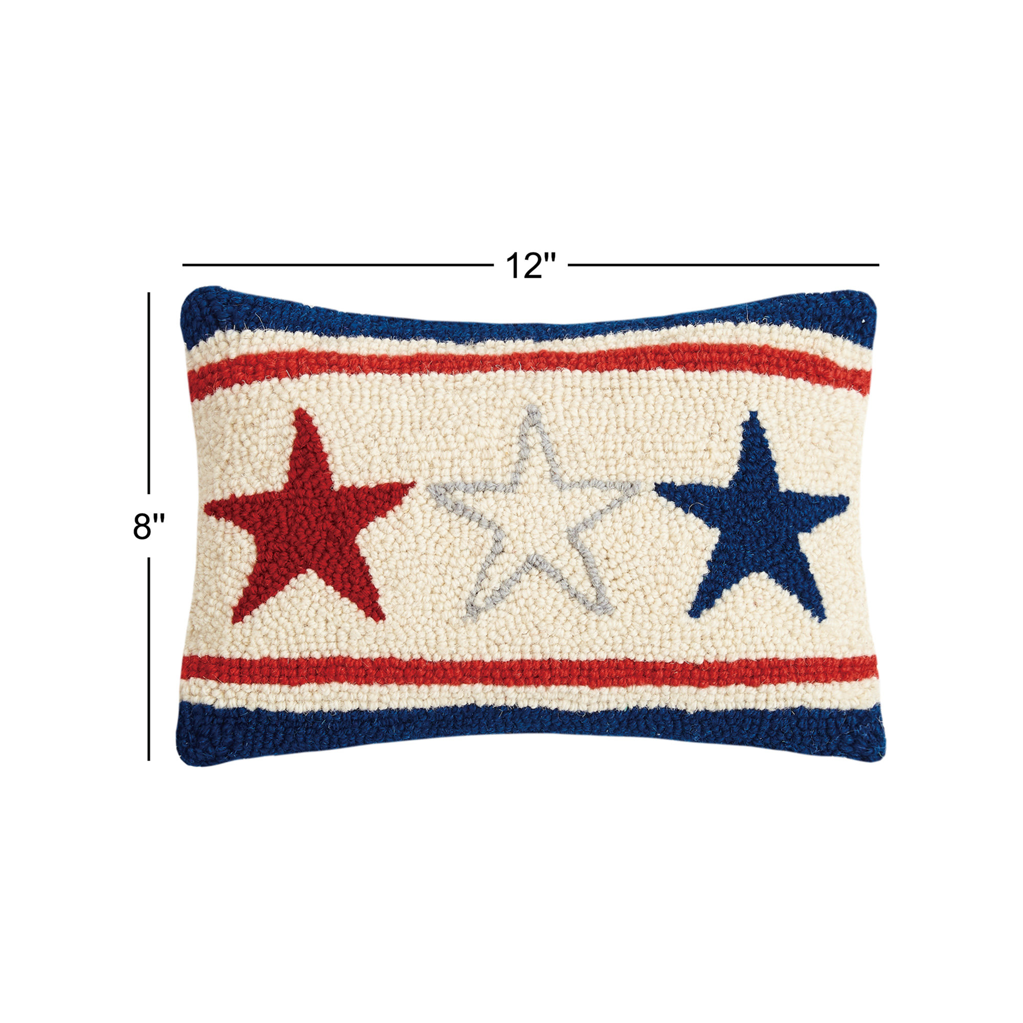 Americana Stars Petite-Size Wool Hook Pillow