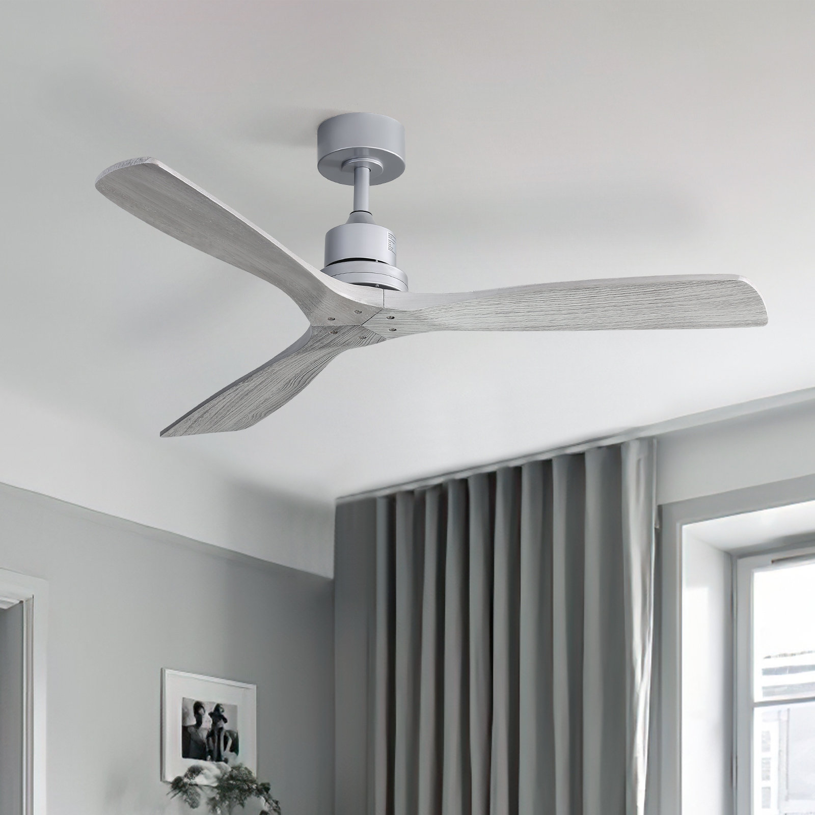 Nicola 52" Ceiling Fan, Silver/Silver