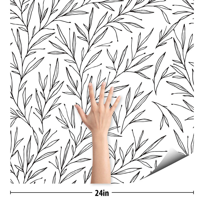 Mubasher Peel & Stick Floral Tile, 48" L x 24" W