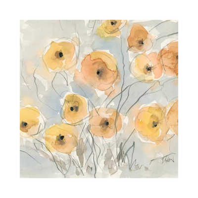 Sunset Poppies I by Samuel Dixon - Wrapped Canvas Painting