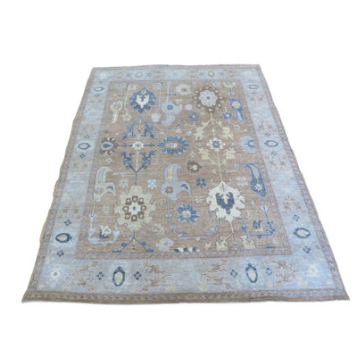Tapis unique brun de 7 pi 9 po x 10 pi