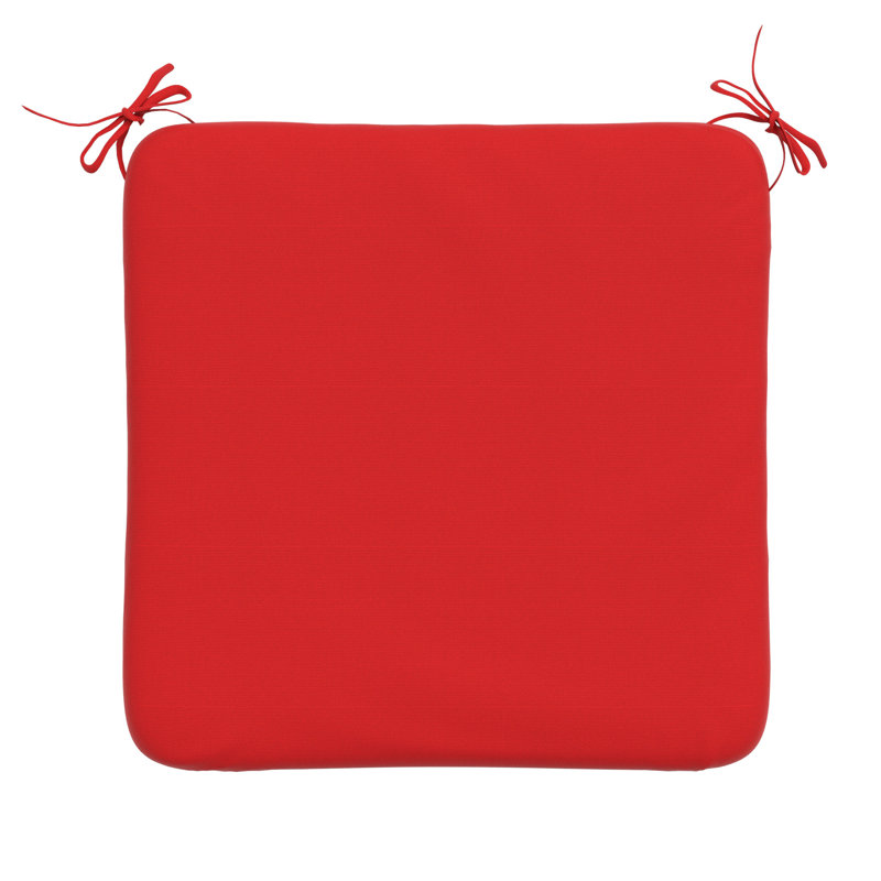 Sunbrella Square Dining Chair Cushions, 3" Foam Replacement Cushion, 2, Canvas Jockey Red