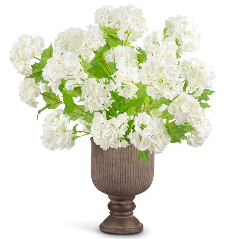 Maelle RealTouch Snowball Hydrangea Pedestal Arrangement