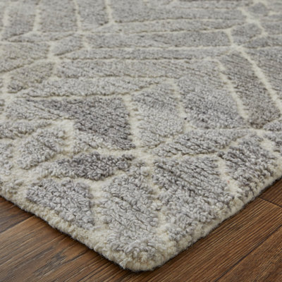 Tapis gris en laine Amirah