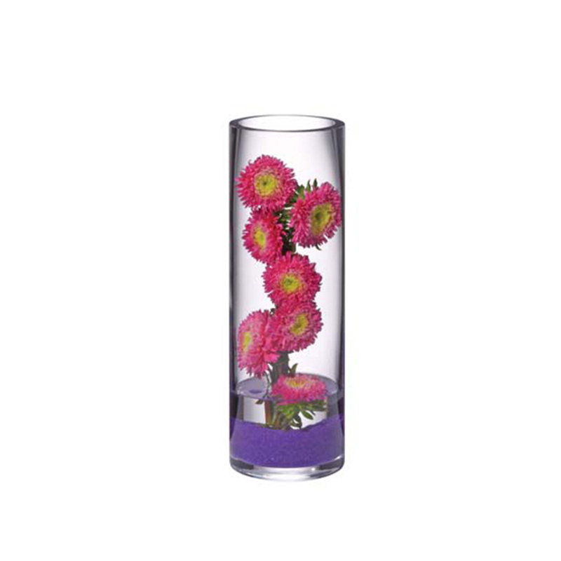 Vase de table en verre transparent Senses, H 12 po x l 4 po x P 4 po