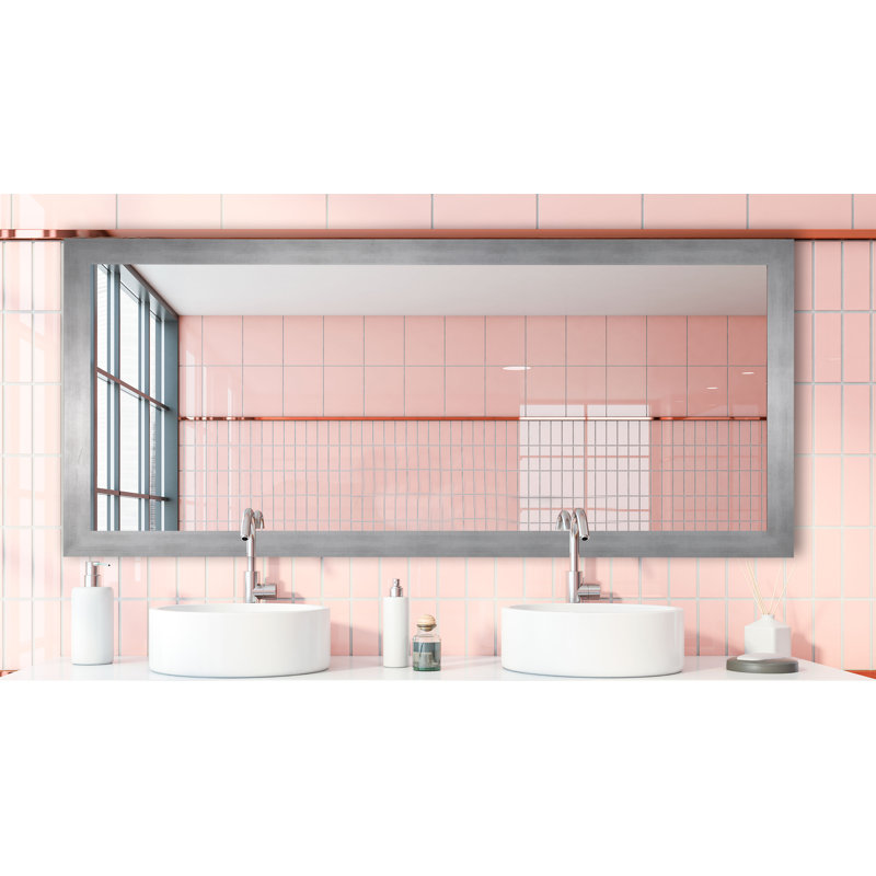 Miroir décoratif, 33 po x 74 po, Argenté mat