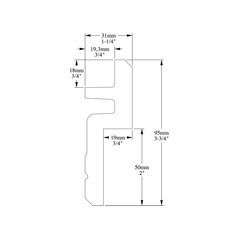 1-1/4 in x 3-3/4 in x 78-3/4 in Primed White Plain Polyurethane Crown Moulding