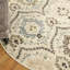 Tapis rond gris ivoire résistant aux taches-114424497