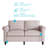 55" Linen Loveseat with Solid Wood Frame & Pocket Coil Springs-76433313