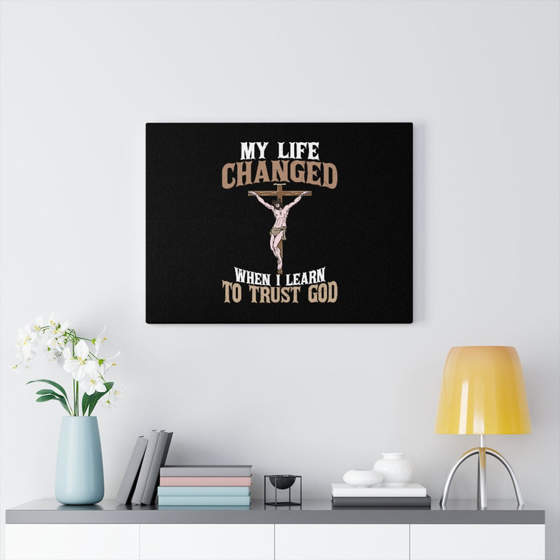 I Learn To Trust Cross - Wrapped Canvas Print, 46cm H x 61cm W