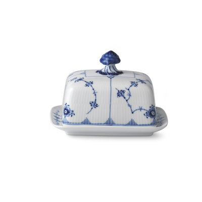 Royal Copenhagen Blue Fluted Plain Butter Dish