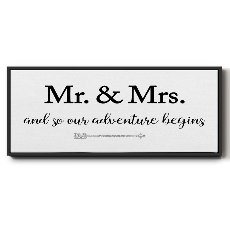 Mr. and Mrs.- Framed Canvas, 24" H x 60" W