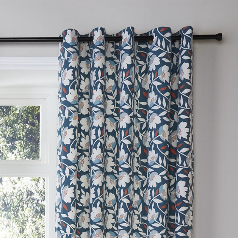 Luna Cotton Semi Sheer Curtain Pair, Width 229 x Drop 229 cm, Teal