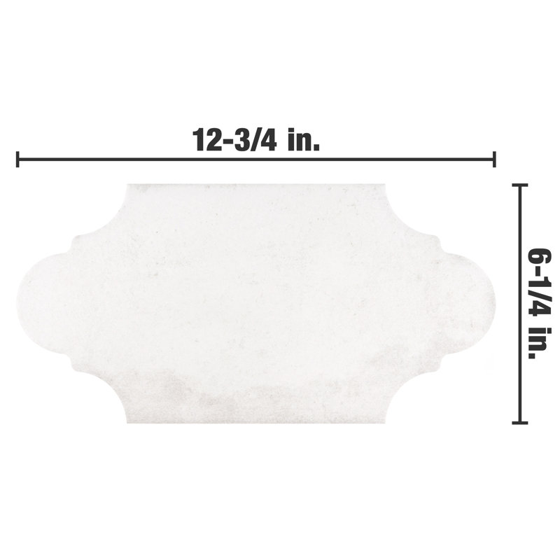 Alhama Provenzal 6" x 13" Porcelain Stone Look Wall & Floor Tile, White