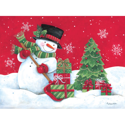 «Scooping up Christmas Presents» par Diane Kater - reproduction d'art sur toile tendue