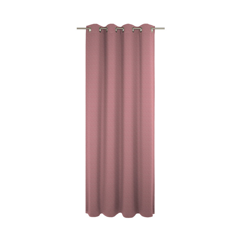Pearce Polyester Semi Sheer Curtain Single Panel, 145cm Width x 132cm Drop, Dark pink