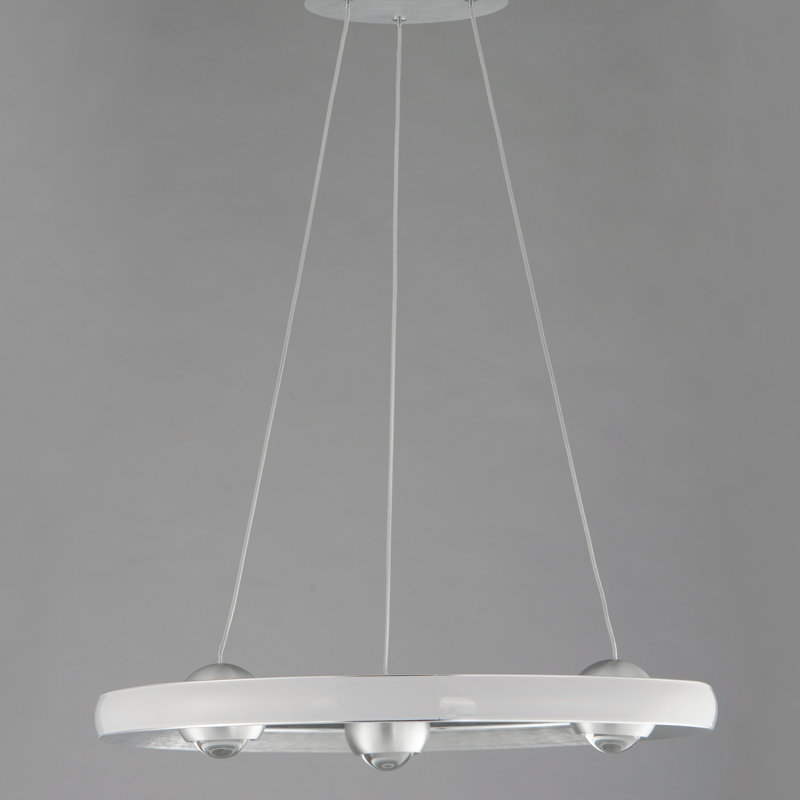 Luminaire suspendu 1 lumière, Aluminium brossé, H 2,75 po x l 18 po x P 18 po