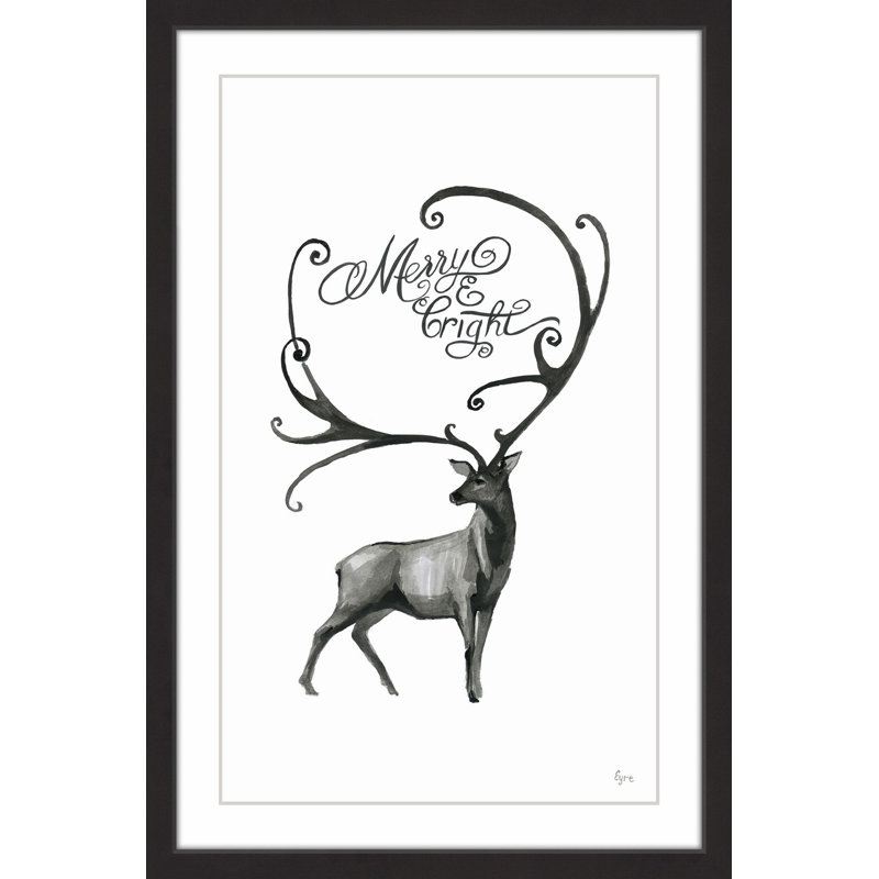 « longhorn cerf », reproduction d’art encadrée, 30 po x 20 po