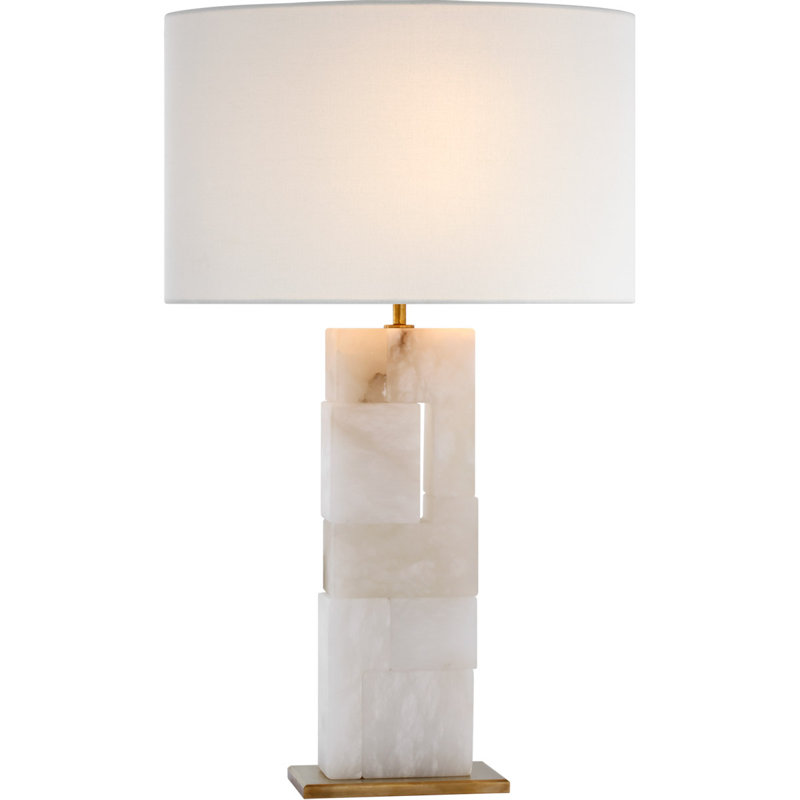 Ian K. Fowler Ashlar Large Table Lamp, Antique Brass