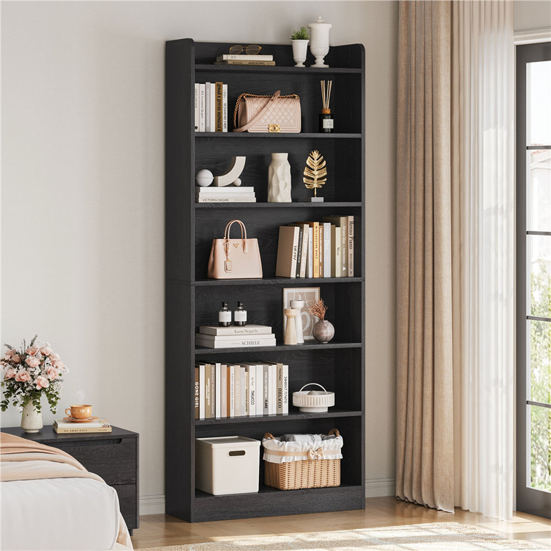 180cm H x 60cm W Standard Bookcase, (7 Shelves) 180.5cm H x 60cm W x 24cm D, Black