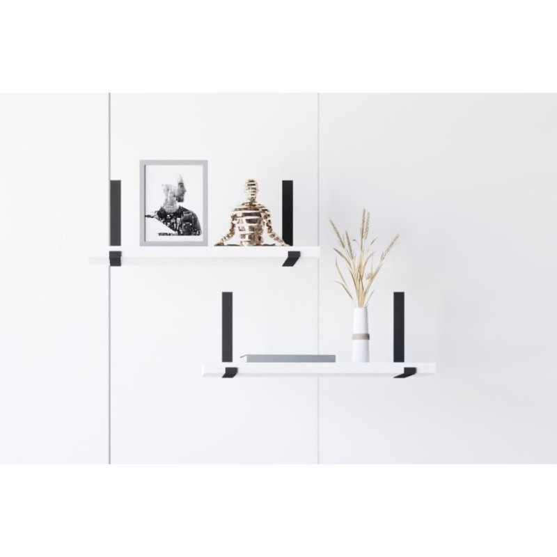 Tablette murale moderne, blanche, 15,7 po x 5,9 po | 100% panneau de particules enduit de mélamine, épaisseur: 0,7 pouce | Élégant et fonctionnel, parfait pour les espaces de décoration et d'organisation, facile à fixer au mur
