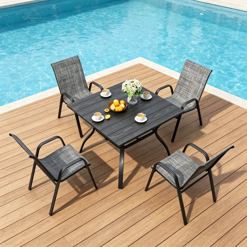 Patio Dining Set with, Grey