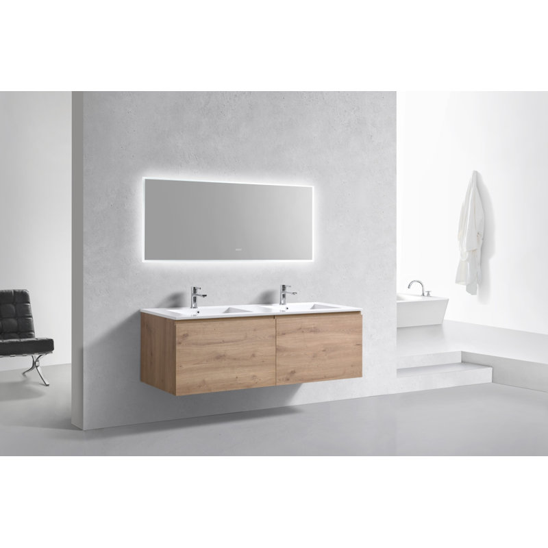 Ensemble de meuble-lavabo double mural 60 po Davinee