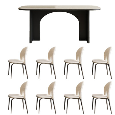Retro simple rectangular dining table set