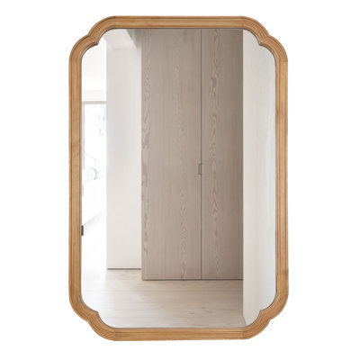 Ali Wood Accent Wall Mirror for Bathroom, Farmhouse Mirror Decorative Mirror