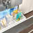 iDesign Crisp Divided Organizer Bin with Handles, 6" x 8" x 14", Clear/Matte White