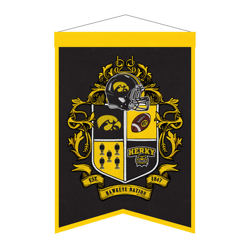 Décoration murale NCAA Iowa Crest | 15 x 22 po
