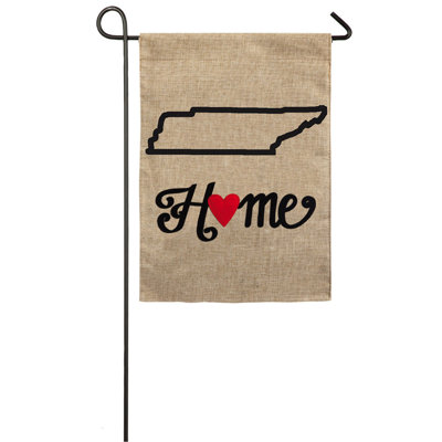 Tennessee état de mon cœur, en polyester 18 po x l 13 po drapeau de jardin