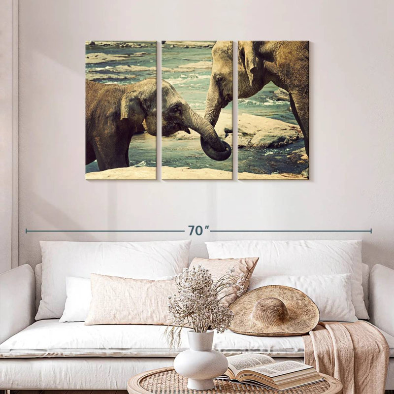 Asian Elephants, 28" H x 45" W