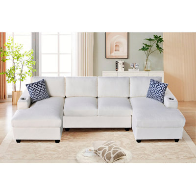 Canapé d'intérieur, canapé modulaire en U ultra confortable avec coussins moelleux, sièges polyvalents et chaises longues doubles pour se détendre