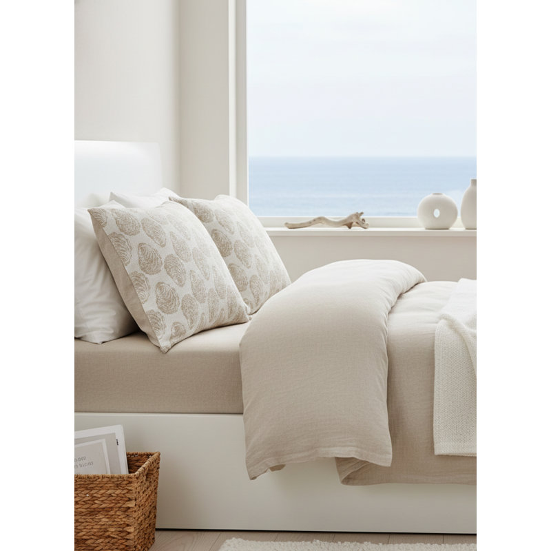 Printed Pillows Linen Pillow Cover & Insert, Beige, Rectangle 20" H x 30" W, Pillow Cover Only - No Insert