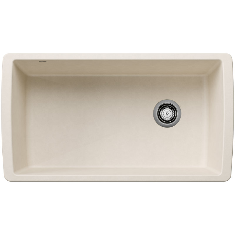 Diamond SILGRANIT 33.5" L x 18.5" W Super Single Undermount Kitchen Sink, Soft White