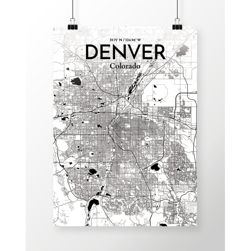 Denver City Map - No Frame Print, 43.2cm H x 27.9cm W x 0.1cm D