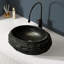 Lavabo de salle de bain 20 po, vasque irrégulière ovale en résine avec motif de pierre, lavabo de style artistique, sans robinet, gris foncé-119920312