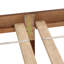 Grand lit en bois de pin avec tête de lit tapissier et pied de lit à panneau, avec deux pieds de support de rail de lit et pieds de support de plateforme centrale, cadre de lit