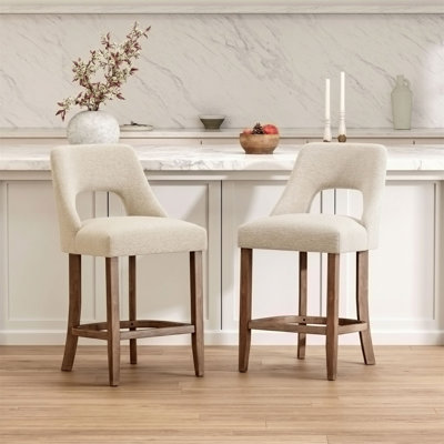 Upholstered Counter Height Bar Stools Set of 2