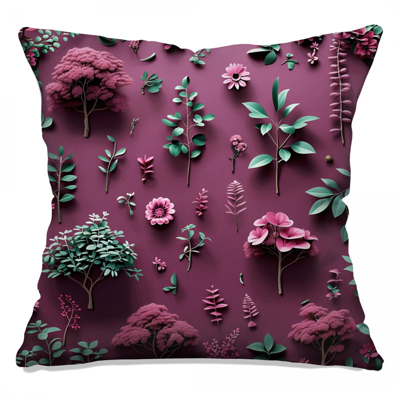 Coussin Floral, 14 X 14 pouces