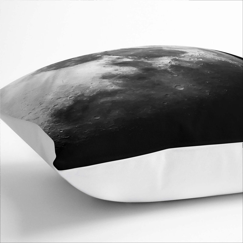 Moon Craters Cushion with Filling, 55cm H x 55cm W x 20cm D, White