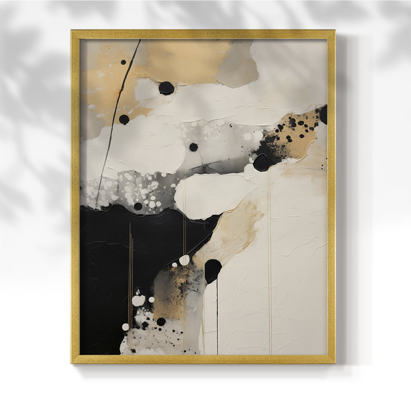 ABSTRACT Series DVIII - Impression encadrée de qualité supérieure - Prêt à être accroché - Aucun clou requis, Or