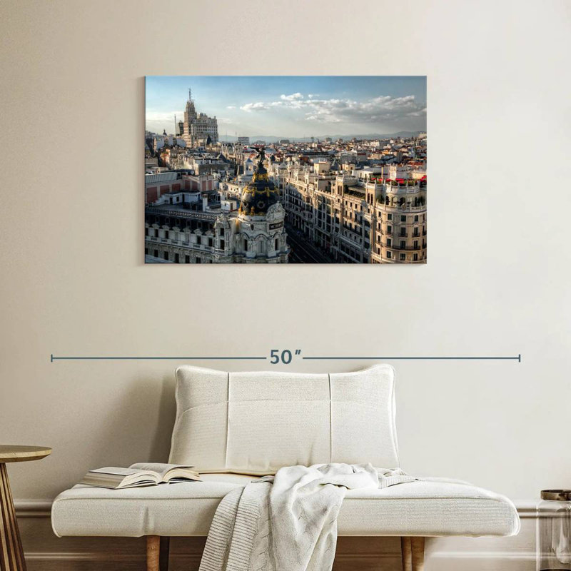 Madrid Cityscape From Gran Via, 24" H x 36" W